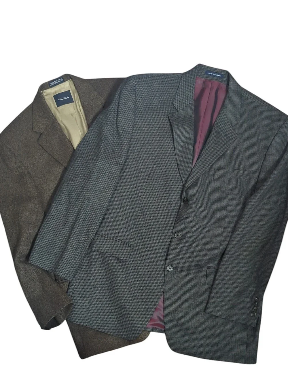 Mens Blazer Lot 100% Wool for Crafters Upcycling Herringbone Houndstooth Autumn